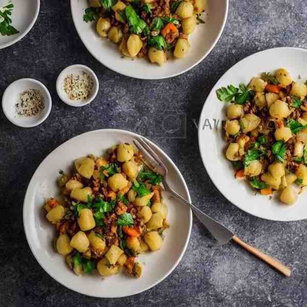 Картофельные ньокки с мясным фаршем